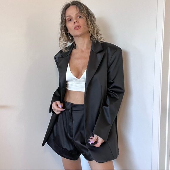 Zara Limited Edition Satin Effect Blazer and Shorts - Picture 1 of 12
